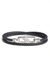 John Hardy Classic Chain Sterling Silver & Leather Double Wrap Bracelet In Black