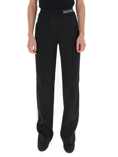 Moncler Contrasting Side Trousers In Black