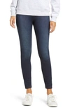 Hue Bleached Tuxedo Stripe Denim Leggings In Midnight Rinse