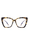 Diff Becky Iv 57mm Blue Light Blocking Reading Glasses In Hazel Tortoise/ Clear