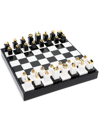 L'OBJET 24KT GOLD STONE CHESS SET
