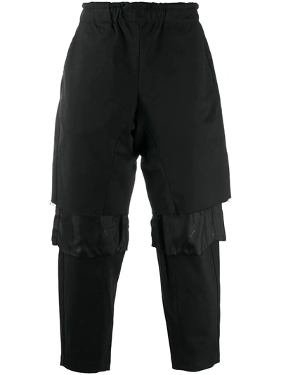 Corelate Slip-on Layered Trousers In Black