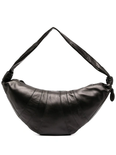 Lemaire Croissant Knotted Shoulder Bag In Black