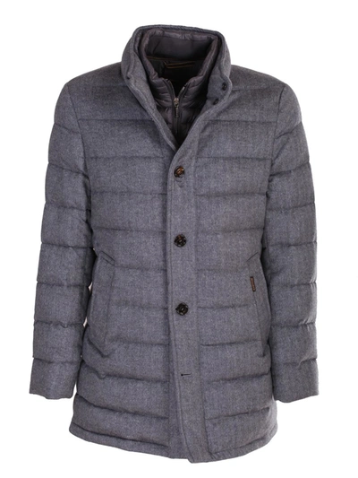 Moorer Cashmere Blend Wool Coat In Grey