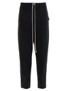 RICK OWENS DRAWSTRING CROPPED ASTAIRES PANTS IN BLACK