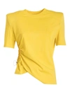 AMEN STRUCTURED SHOULDER T-SHIRT IN YELLOW