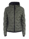COLMAR ORIGINALS QUILTED HOODED DOWN JACKET IN GREEN
