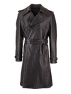 GIVENCHY LEATHER TRENCH COAT IN BLACK