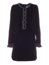 MAX MARA ALBORE VELVET DRESS IN BLUE