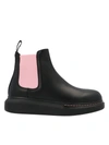 Alexander Mcqueen 40mm Hybrid Leather Chelsea Boots In Black