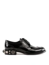 DOLCE & GABBANA STUDDEN HEEL BROGUE SHOES