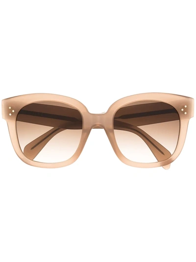 Celine Transparent Oversized-frame Sunglasses In Brown  display picture 1