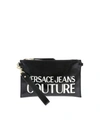 VERSACE JEANS COUTURE 3D EFFECT LOGO CLUTCH BAG IN BLACK