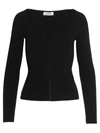 Valentino Viscose Blend V Neck Jumper In Black
