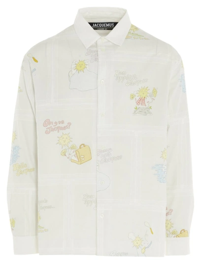 Jacquemus La Chemise Mouchoirs Printed Shirt In White