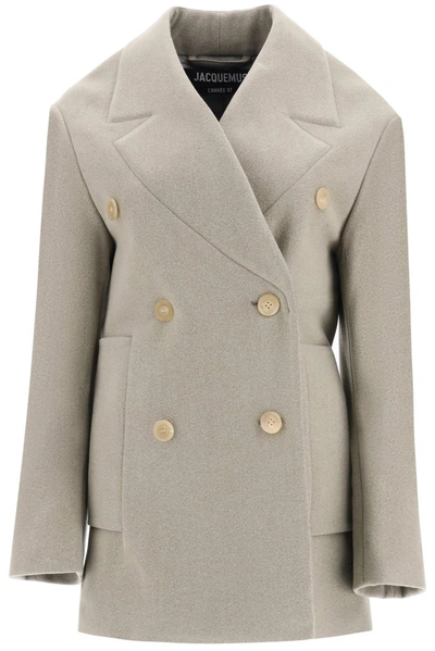 Jacquemus Double-breasted Coat In Beige
