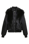 MR & MRS ITALY X NICK WOOSTER GENUINE SHEARLING PANEL BOMBER JACKET,KBB0005 901306