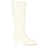 JACQUEMUS LES BOTTES CAVAOU 65 OFF-WHITE LEATHER KNEE-HIGH BOOTS,3931963