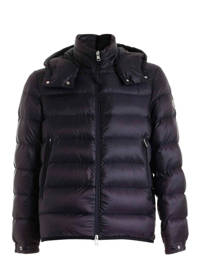 Moncler Hooded Padded Down Jacket In Blue