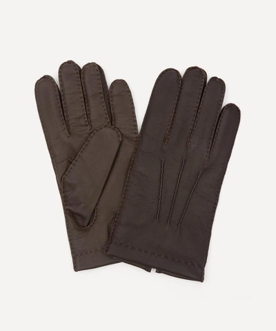 Dents Shaftesbury Cashmere-lined Touchscreen Leather Gloves In Brown