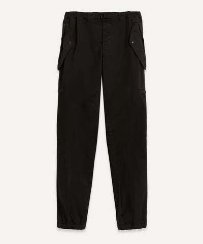 Moncler Tapered Stretch-cotton Twill Cargo Trousers In Black