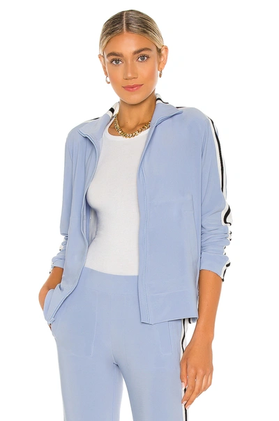 Norma Kamali Colour-block Stretch-jersey Track Jacket In Blue