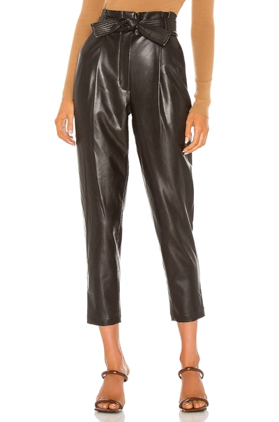 A.l.c Cobey Brown Tapered Faux Leather Trousers In Carob