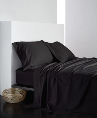 Donna Karan Collection Silk Indulgence California King Fitted Sheet Bedding In Black