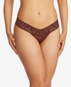 Hanky Panky Signature Lace Low-rise Lace Thong In Charcoal