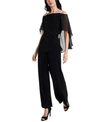 Msk Side-draped Cold-shoulder Jumpsuit In Black