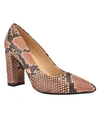 Nine West Women's Astoria 9x9 Pointy Toe Pumps Women's Shoes In Camel Multi Snake