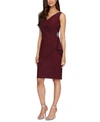 Alex Evenings Compression Embellished Ruched Sheath Dress In Wine