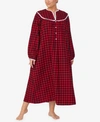 Lanz Of Salzburg Plus Size Cotton Flannel Nightgown In Red/pld
