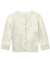 POLO RALPH LAUREN BABY GIRLS CABLE-KNIT COTTON CARDIGAN