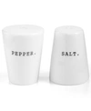 THE CELLAR WHITEWARE WORDS SALT AND PEPPER SHAKERS, CREATED FOR MACY'S
