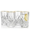 Godinger Dublin Platinum Highball Glasses, Set Of 4 In Clear/gold