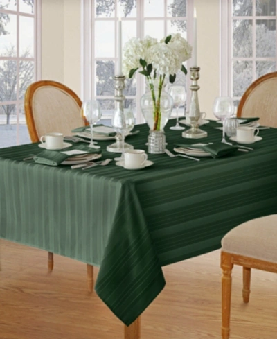 Elrene Denley Stripe 52" X 52" Tablecloth In Hunter