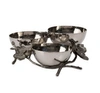 Michael Aram Black Orchid Triple Nut Dish In Silver
