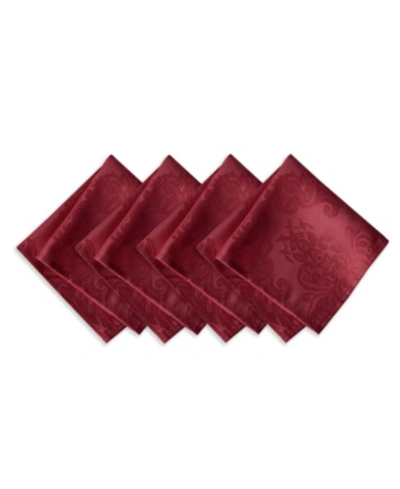 Elrene Barcelona Set Of 4 Napkins In Burgundy