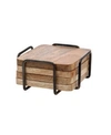 Godinger Square Wood Coasters - Set Of 4 In Brown