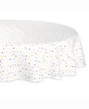 Design Imports Multi Polka Dots Print Table Cloth 70" Round In Aqua