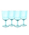 Tarhong Simple Wine Premium Plastic Glasses, Set Of 6 In Aqua