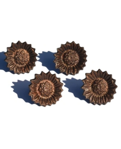 Vibhsa Sun Flower Napkin Ring In Bronze