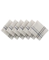 Design Imports French Stripe Napkin, Set Of 6 In Black
