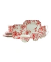 222 Fifth Christmas Lane Red 16 Piece Dinnerware Set In Red