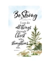 DEXSA BE STRONG I CAN DO WOODLAND GRACE SERIES WOOD PLAQUE WITH EASEL, 6" X 9"
