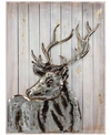 Empire Art Direct Deer 2handed Painted Iron Wall Sculpture On Wooden Wall Art, 40" X 30" X 2.8" In Multi