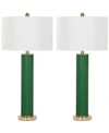 Safavieh Set Of 2 Ollie Table Lamps In Green Faux Snakeskin