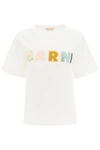 MARNI MARNI PATCHWORK LOGO EMBROIDERED T-SHIRT