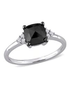 Macy's Black And White Diamond (1 1/3 Ct. T.w.) Engagement Ring In 14k White Gold In White